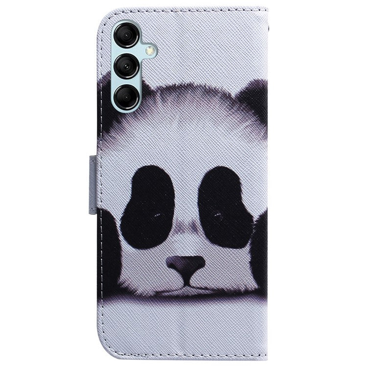 For Samsung Galaxy M14 5G Wallet Stand Pattern Printing Phone Case PU Leather Shockproof Cover Shell - Panda