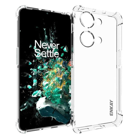 ENKAY HAT PRINCE Phone Case for OnePlus Nord 3 5G / Ace 2V 5G , TPU Clear Phone Cover with Anti-slip Strip Edge