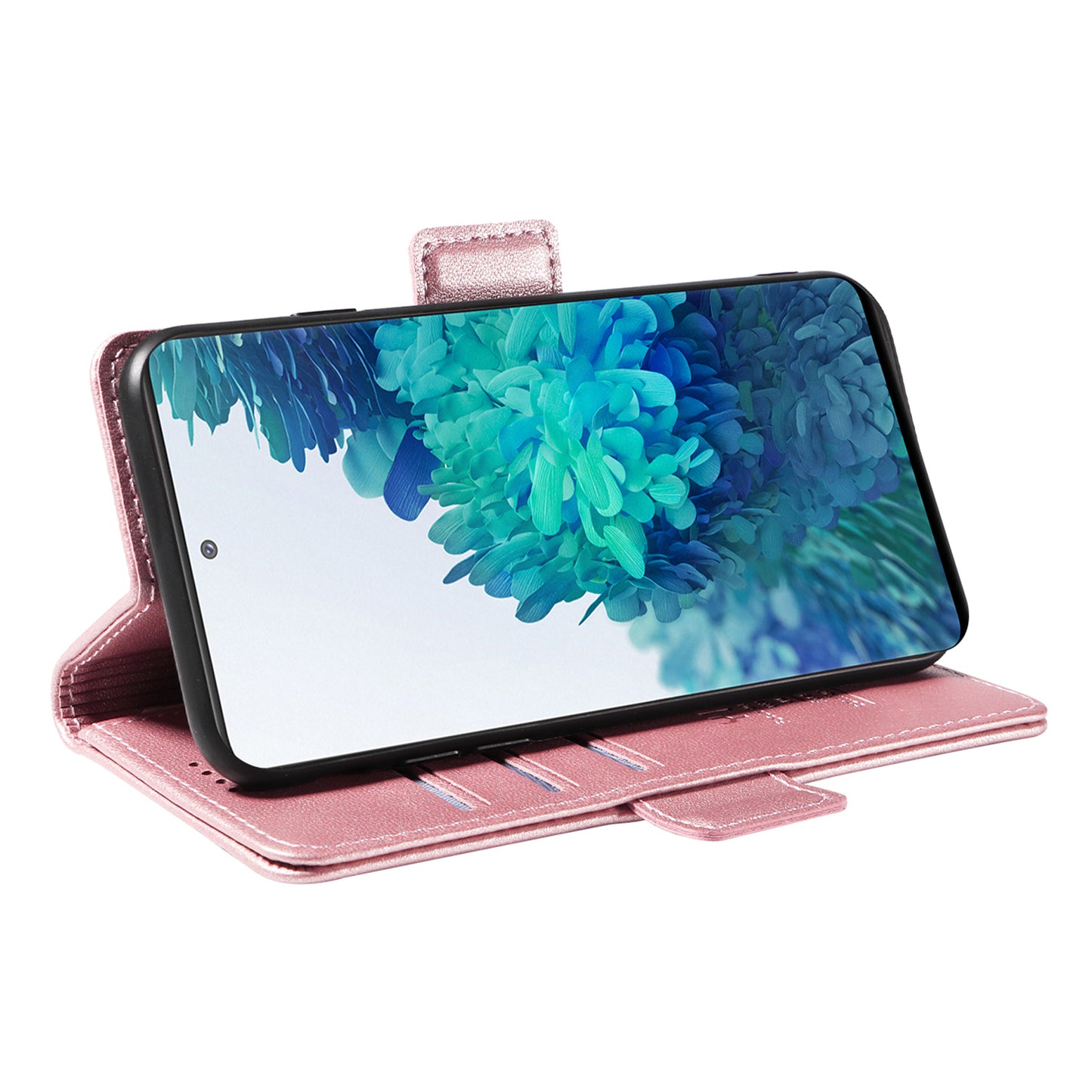 YIKATU YK-003 Wallet Case for Samsung Galaxy S20 FE / S20 FE 5G / S20 FE 2022 / S20 Lite , PU Leather Stand Magnetic Phone Cover - Rose Gold