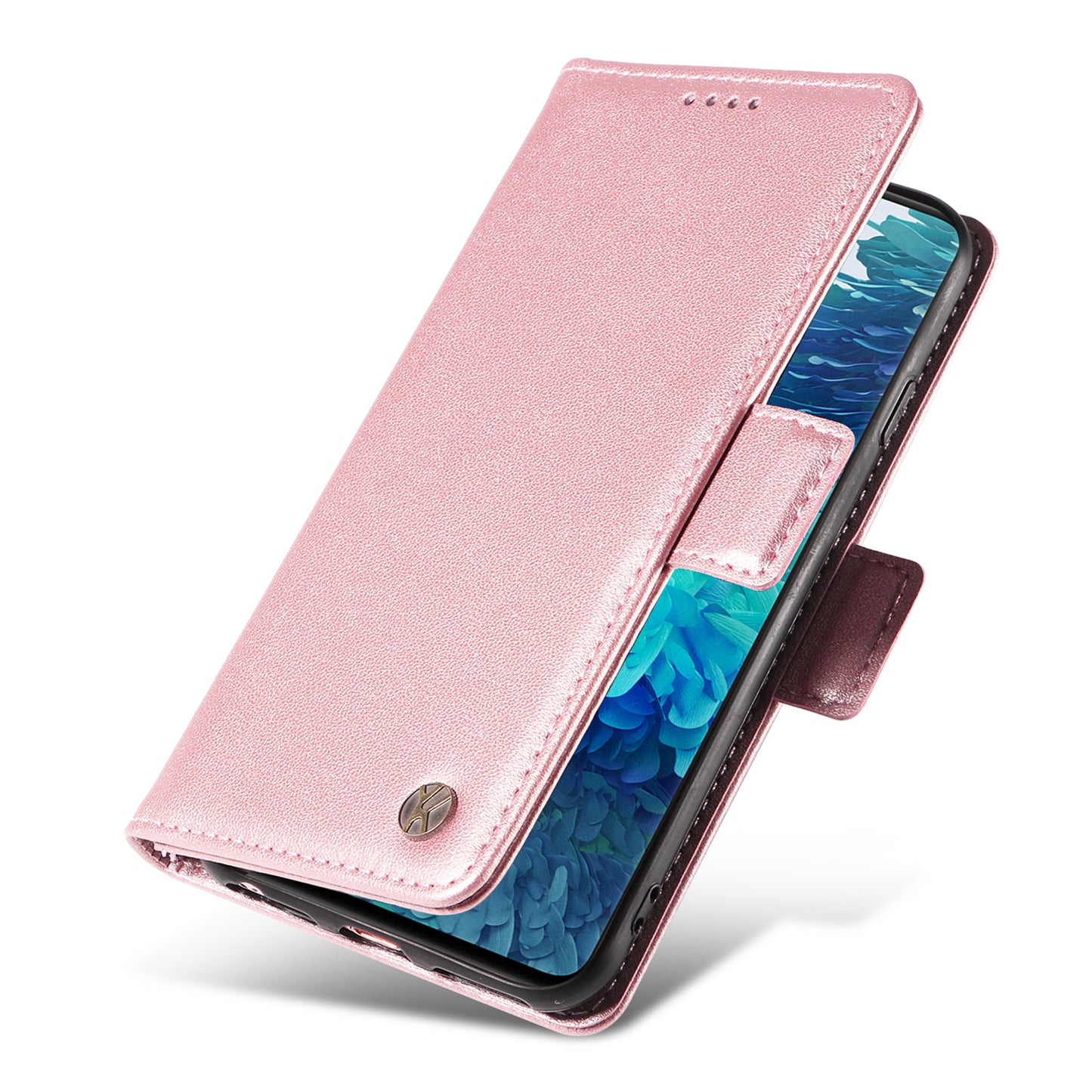 YIKATU YK-003 Wallet Case for Samsung Galaxy S20 FE / S20 FE 5G / S20 FE 2022 / S20 Lite , PU Leather Stand Magnetic Phone Cover - Rose Gold