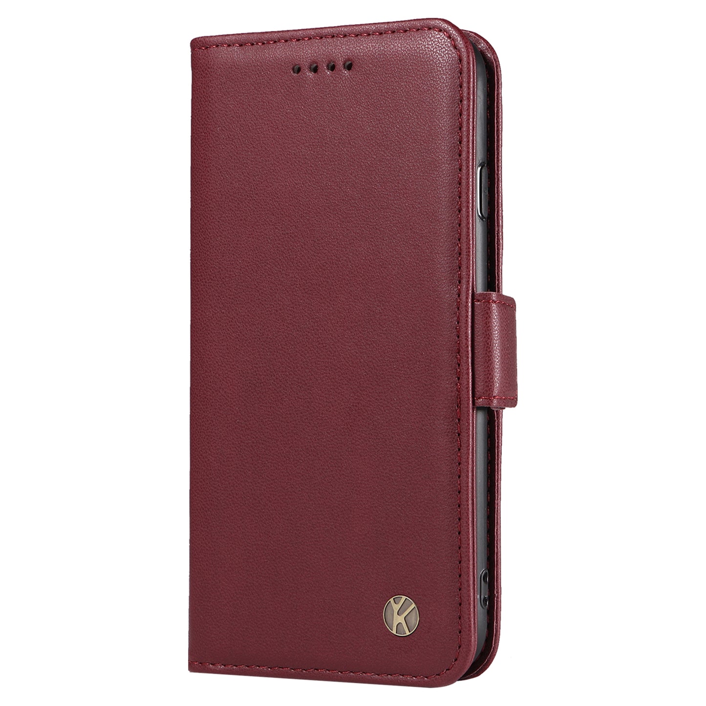 YIKATU YK-003 Wallet Case for Samsung Galaxy S20 FE / S20 FE 5G / S20 FE 2022 / S20 Lite , PU Leather Stand Magnetic Phone Cover - Wine Red