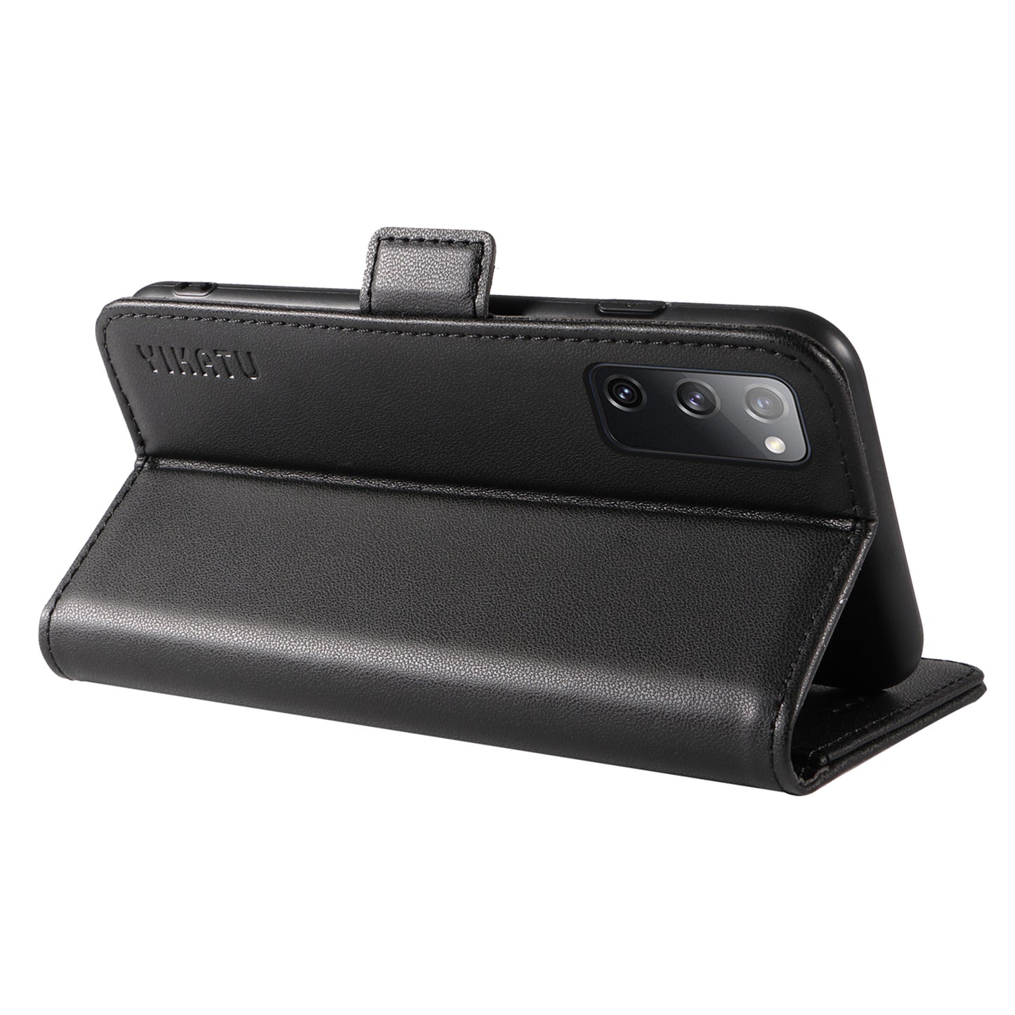 YIKATU YK-003 Wallet Case for Samsung Galaxy S20 FE / S20 FE 5G / S20 FE 2022 / S20 Lite , PU Leather Stand Magnetic Phone Cover - Black