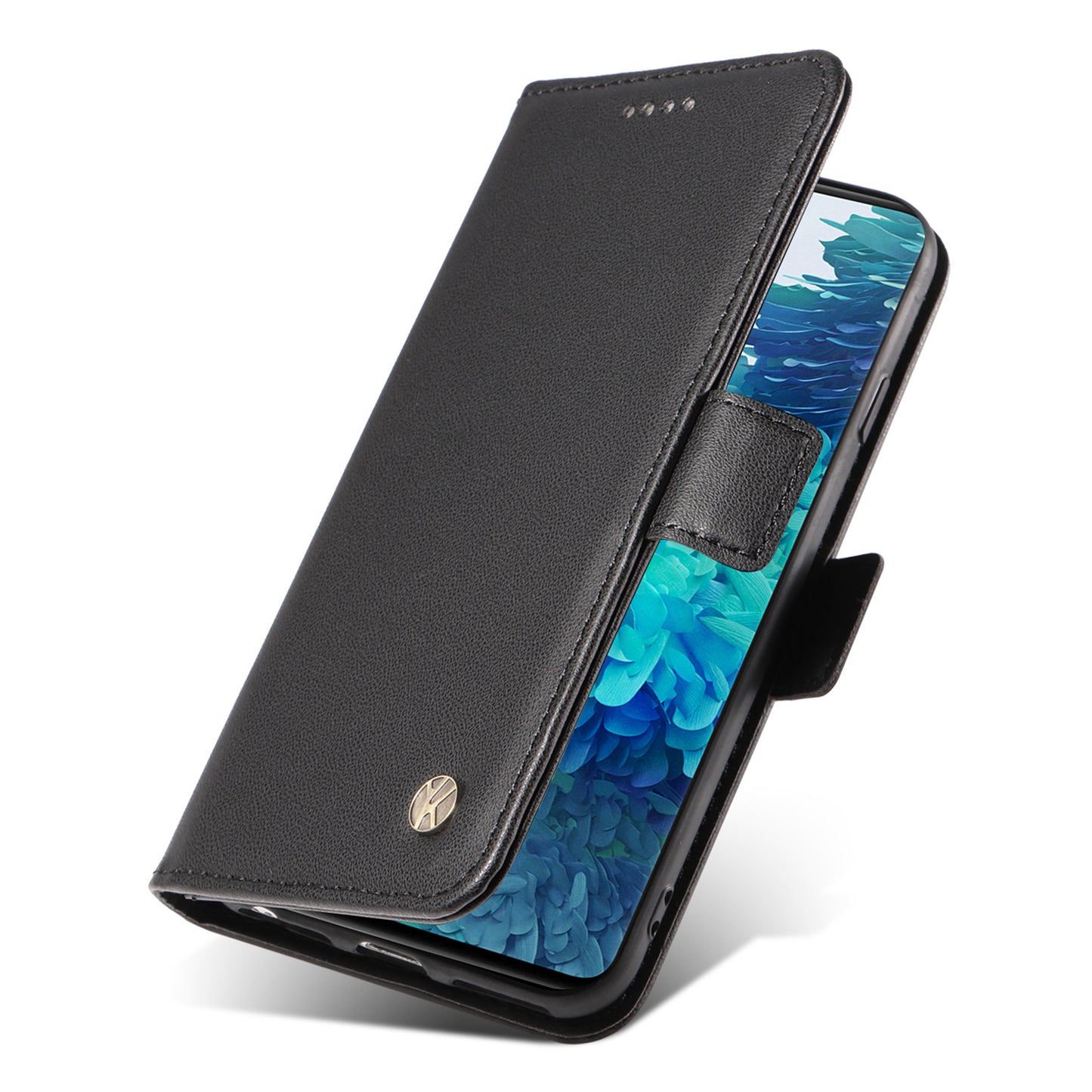 YIKATU YK-003 Wallet Case for Samsung Galaxy S20 FE / S20 FE 5G / S20 FE 2022 / S20 Lite , PU Leather Stand Magnetic Phone Cover - Black