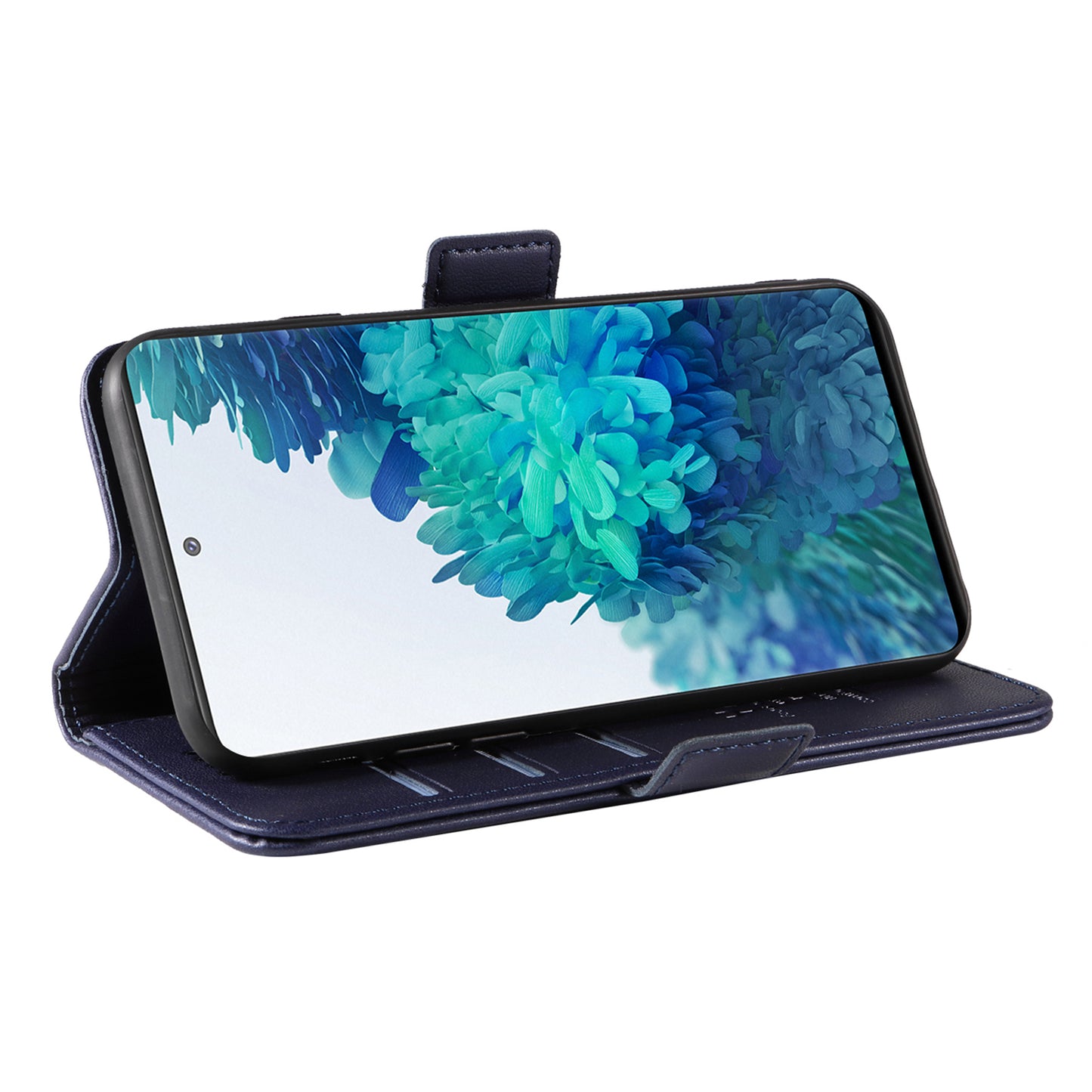 YIKATU YK-003 Wallet Case for Samsung Galaxy S20 FE / S20 FE 5G / S20 FE 2022 / S20 Lite , PU Leather Stand Magnetic Phone Cover - Sapphire