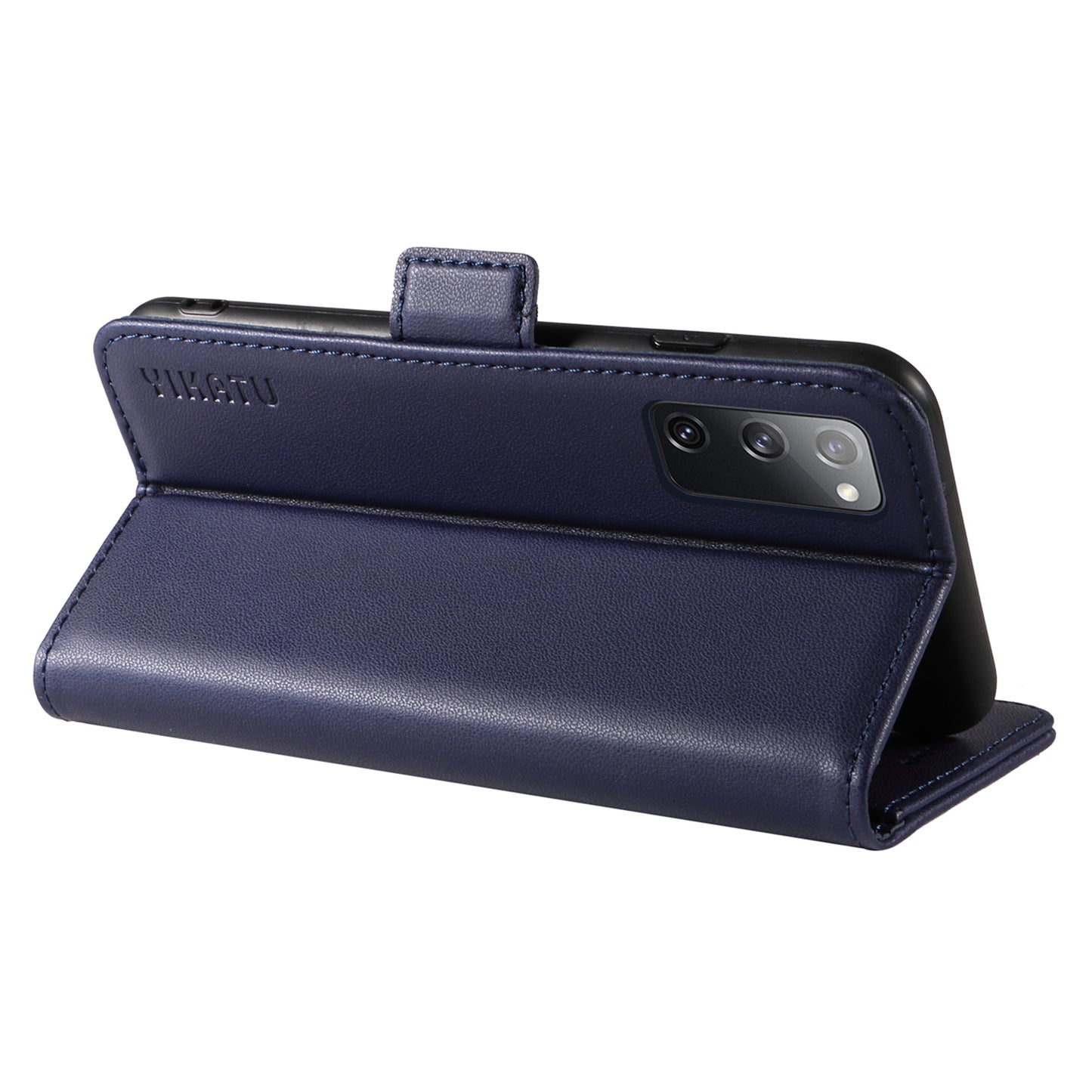 YIKATU YK-003 Wallet Case for Samsung Galaxy S20 FE / S20 FE 5G / S20 FE 2022 / S20 Lite , PU Leather Stand Magnetic Phone Cover - Sapphire