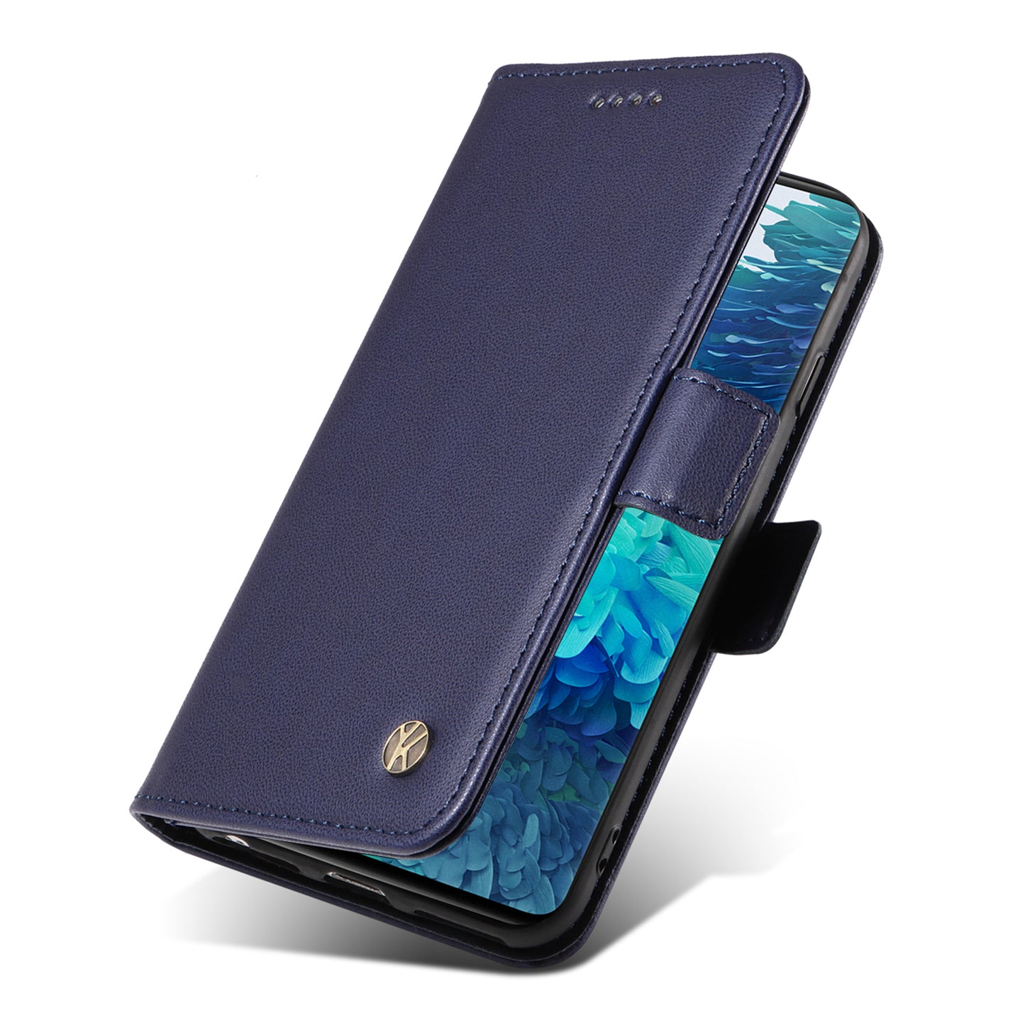 YIKATU YK-003 Wallet Case for Samsung Galaxy S20 FE / S20 FE 5G / S20 FE 2022 / S20 Lite , PU Leather Stand Magnetic Phone Cover - Sapphire