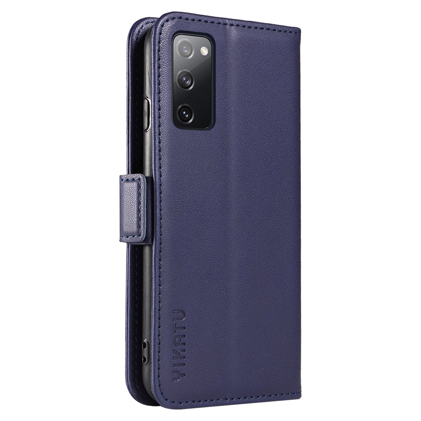 YIKATU YK-003 Wallet Case for Samsung Galaxy S20 FE / S20 FE 5G / S20 FE 2022 / S20 Lite , PU Leather Stand Magnetic Phone Cover - Sapphire