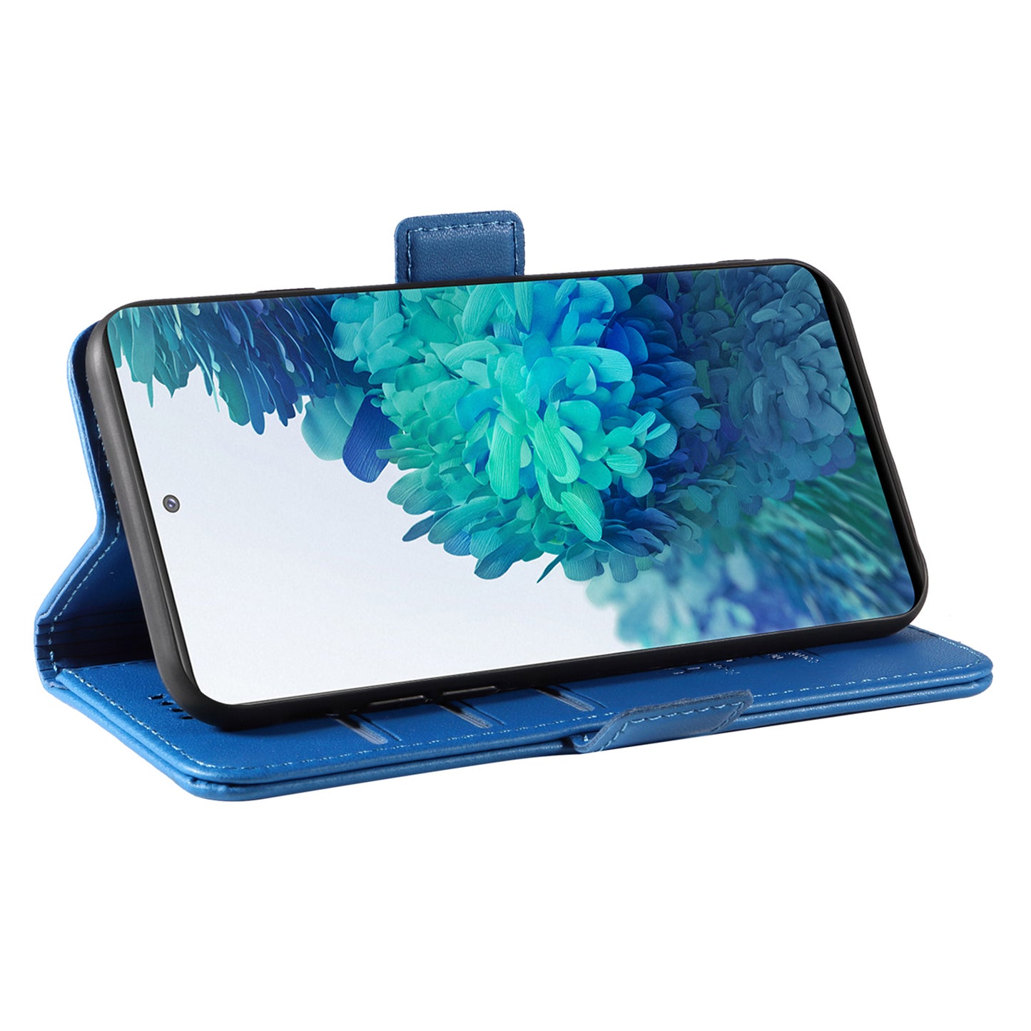 YIKATU YK-003 Wallet Case for Samsung Galaxy S20 FE / S20 FE 5G / S20 FE 2022 / S20 Lite , PU Leather Stand Magnetic Phone Cover - Sky Blue