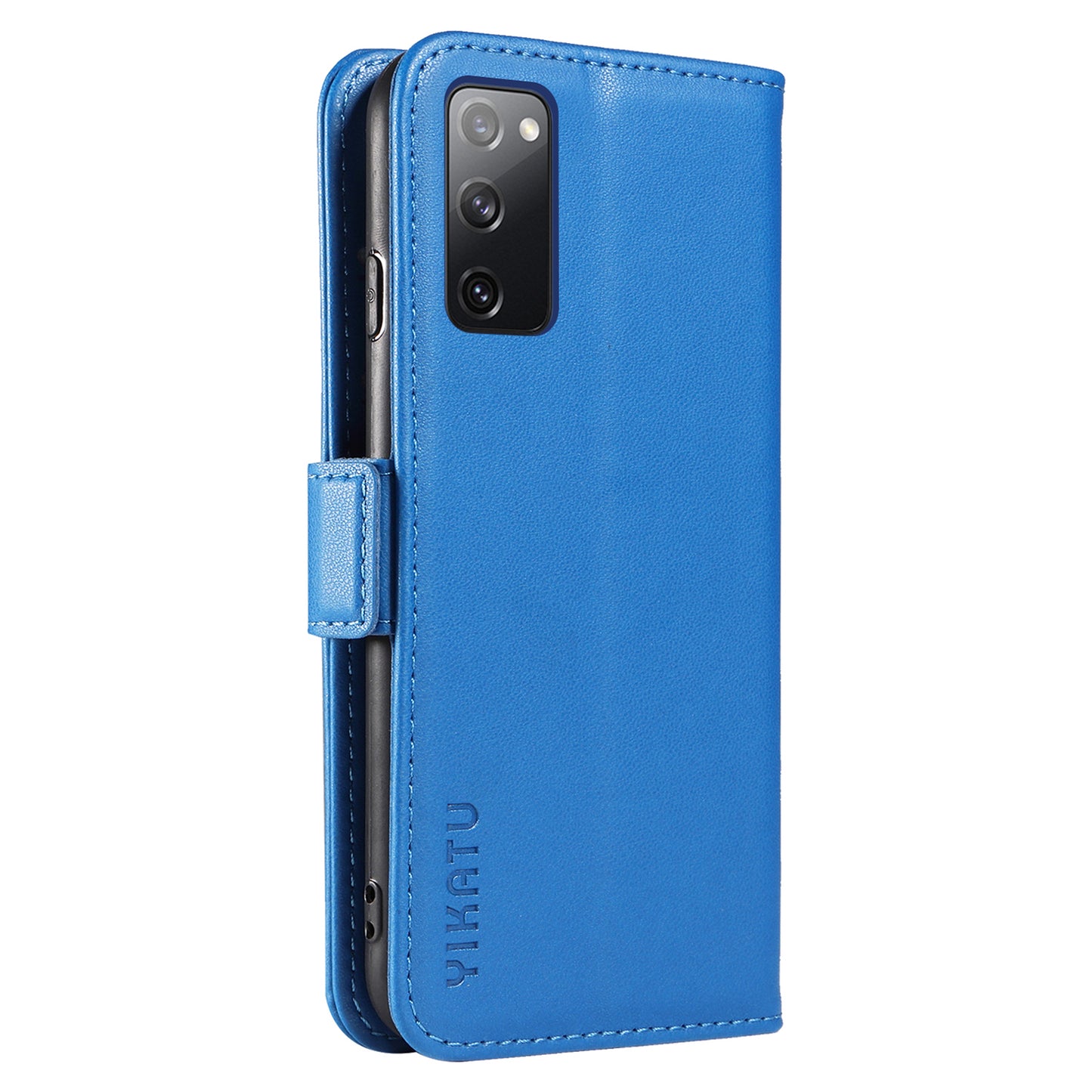 YIKATU YK-003 Wallet Case for Samsung Galaxy S20 FE / S20 FE 5G / S20 FE 2022 / S20 Lite , PU Leather Stand Magnetic Phone Cover - Sky Blue