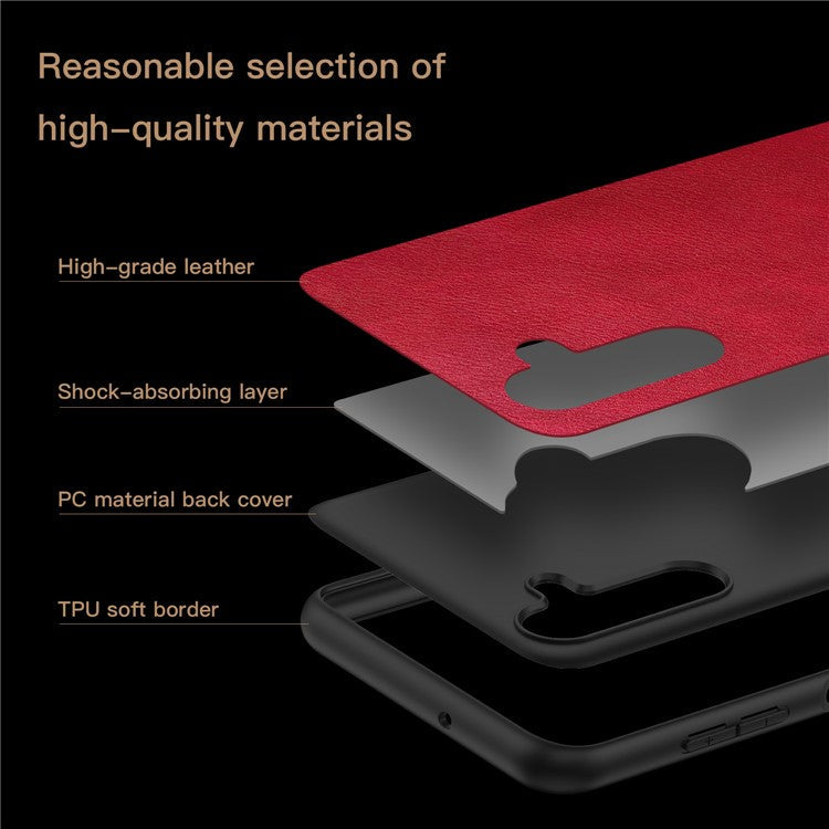 For Samsung Galaxy A14 4G / 5G Slim Phone Case Retro Texture PU Leather Coated TPU Protective Cover - Red