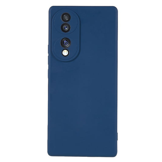 For Honor 70 5G Candy Color Fiber Lining Rubberized TPU Case Anti-drop Phone Cover - Sapphire