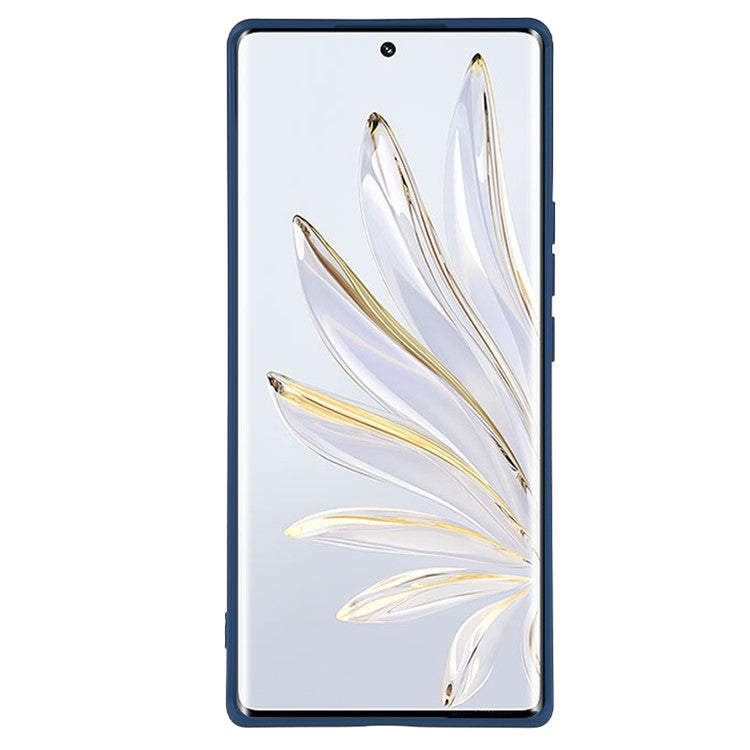 For Honor 70 5G Candy Color Fiber Lining Rubberized TPU Case Anti-drop Phone Cover - Sapphire