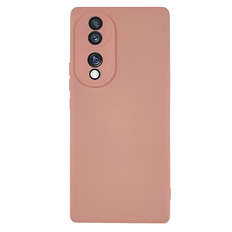 For Honor 70 5G Candy Color Fiber Lining Rubberized TPU Case Anti-drop Phone Cover - Pink