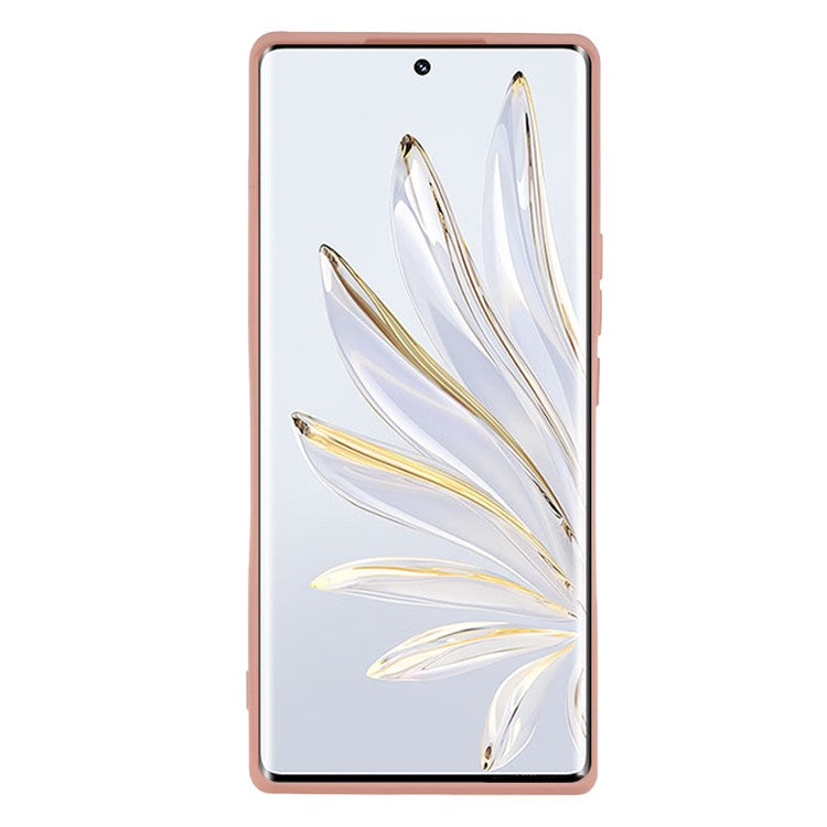For Honor 70 5G Candy Color Fiber Lining Rubberized TPU Case Anti-drop Phone Cover - Pink