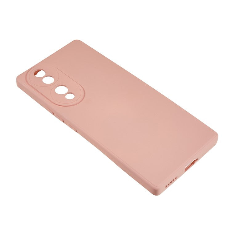 For Honor 70 5G Candy Color Fiber Lining Rubberized TPU Case Anti-drop Phone Cover - Pink