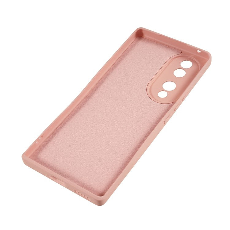 For Honor 70 5G Candy Color Fiber Lining Rubberized TPU Case Anti-drop Phone Cover - Pink