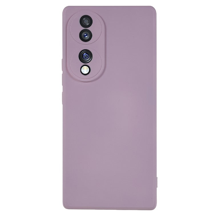 For Honor 70 5G Candy Color Fiber Lining Rubberized TPU Case Anti-drop Phone Cover - Light Purple