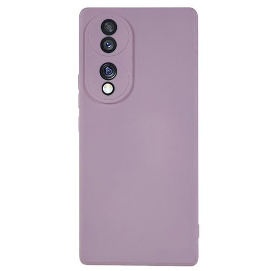 For Honor 70 5G Candy Color Fiber Lining Rubberized TPU Case Anti-drop Phone Cover - Light Purple