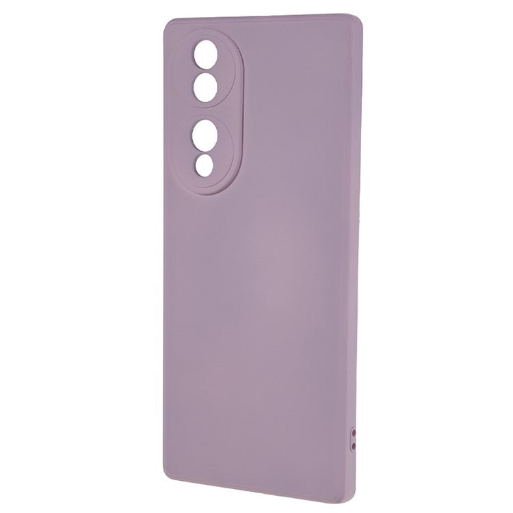 For Honor 70 5G Candy Color Fiber Lining Rubberized TPU Case Anti-drop Phone Cover - Light Purple