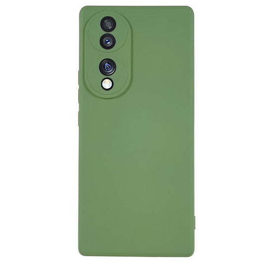 For Honor 70 5G Candy Color Fiber Lining Rubberized TPU Case Anti-drop Phone Cover - Bean Green