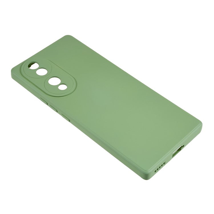 For Honor 70 5G Candy Color Fiber Lining Rubberized TPU Case Anti-drop Phone Cover - Bean Green