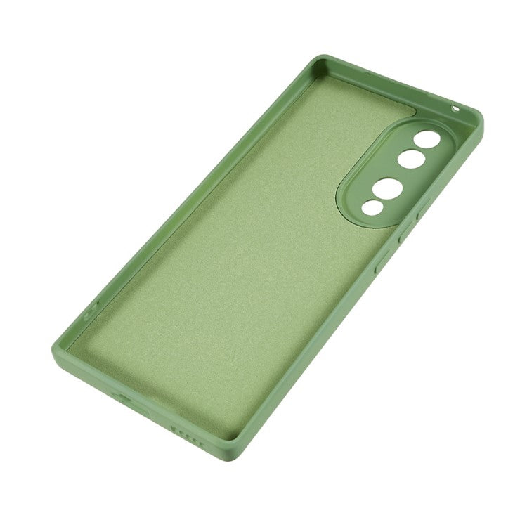 For Honor 70 5G Candy Color Fiber Lining Rubberized TPU Case Anti-drop Phone Cover - Bean Green