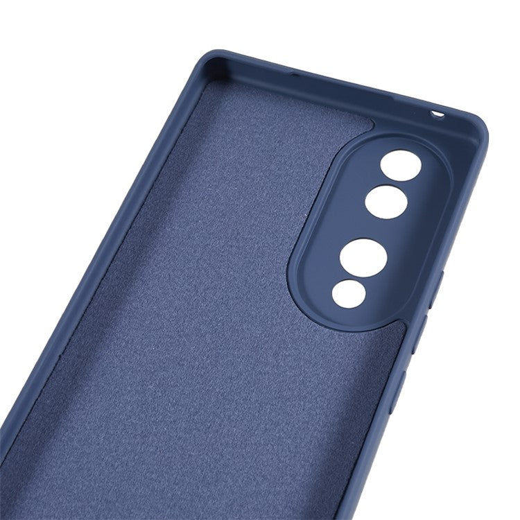 For Honor 70 5G Candy Color Fiber Lining Rubberized TPU Case Anti-drop Phone Cover - Lavender Grey
