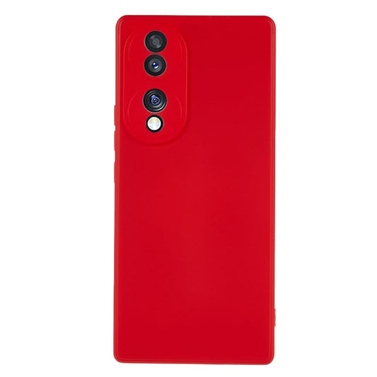 For Honor 70 5G Candy Color Fiber Lining Rubberized TPU Case Anti-drop Phone Cover - Red