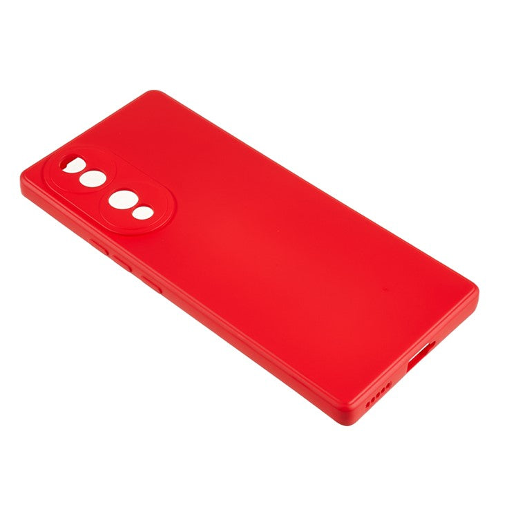 For Honor 70 5G Candy Color Fiber Lining Rubberized TPU Case Anti-drop Phone Cover - Red