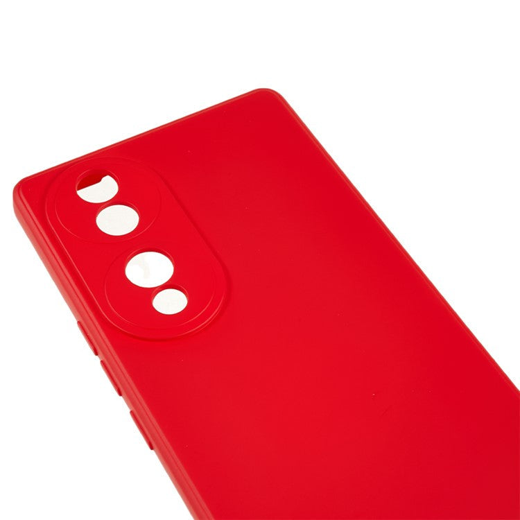 For Honor 70 5G Candy Color Fiber Lining Rubberized TPU Case Anti-drop Phone Cover - Red