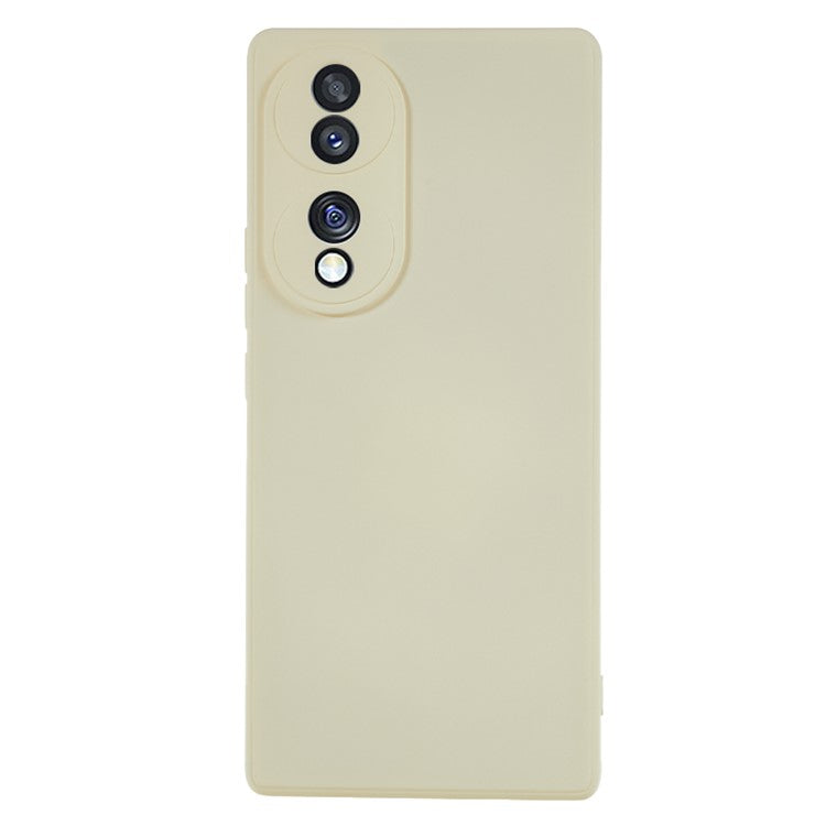 For Honor 70 5G Candy Color Fiber Lining Rubberized TPU Case Anti-drop Phone Cover - White