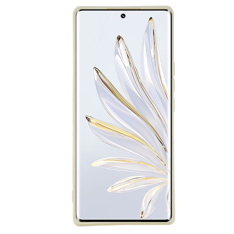 For Honor 70 5G Candy Color Fiber Lining Rubberized TPU Case Anti-drop Phone Cover - White
