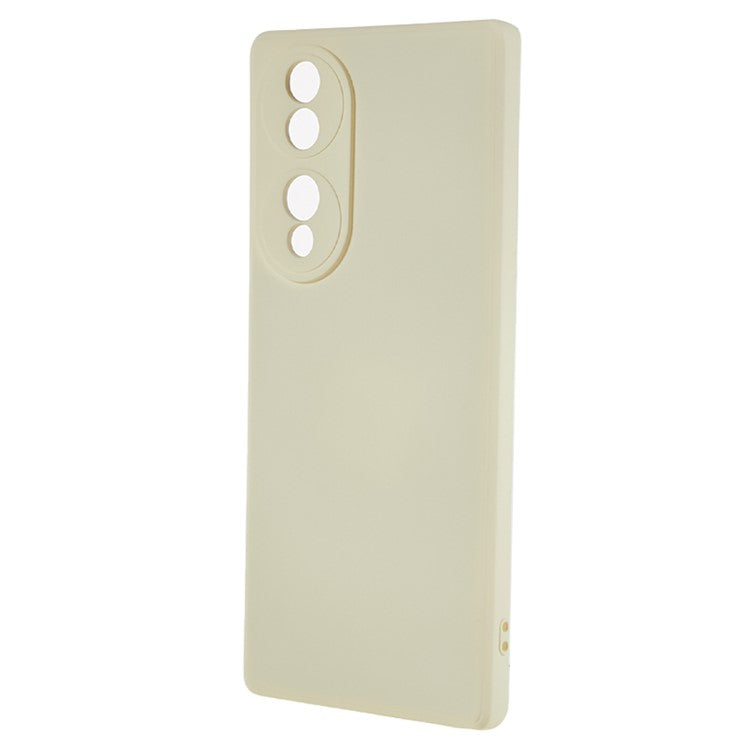 For Honor 70 5G Candy Color Fiber Lining Rubberized TPU Case Anti-drop Phone Cover - White