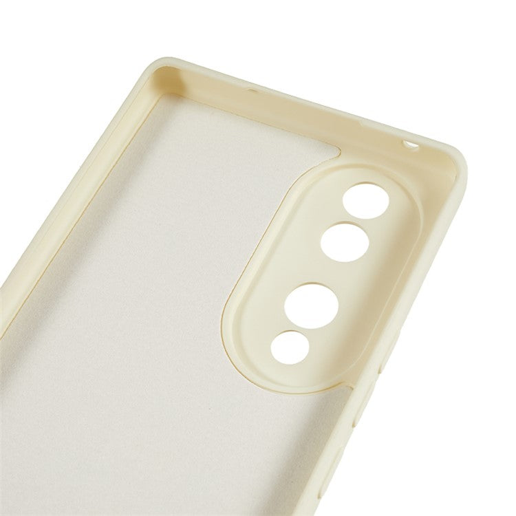 For Honor 70 5G Candy Color Fiber Lining Rubberized TPU Case Anti-drop Phone Cover - White