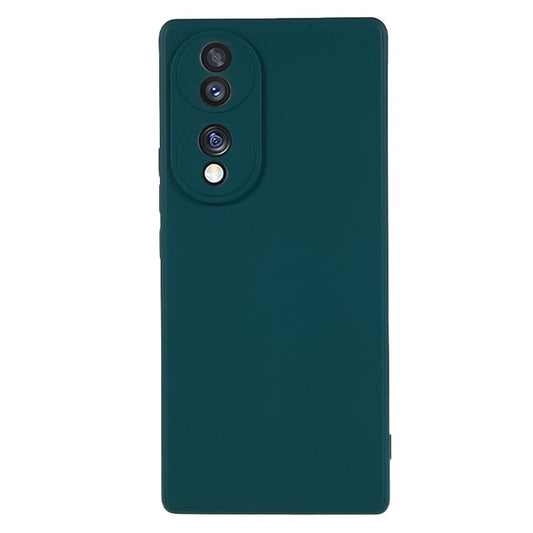 For Honor 70 5G Candy Color Fiber Lining Rubberized TPU Case Anti-drop Phone Cover - Army Green