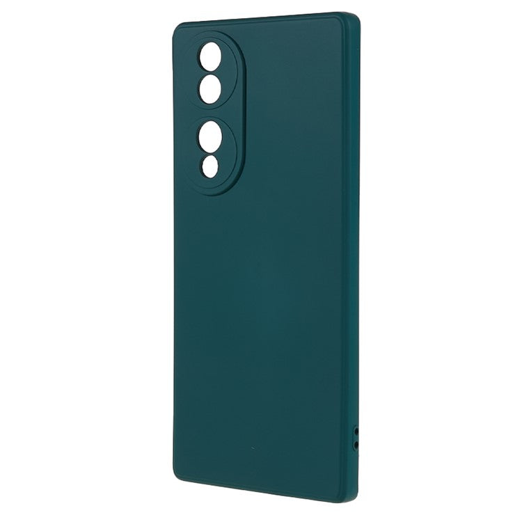 For Honor 70 5G Candy Color Fiber Lining Rubberized TPU Case Anti-drop Phone Cover - Army Green