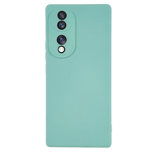 For Honor 70 5G Candy Color Fiber Lining Rubberized TPU Case Anti-drop Phone Cover - Light Green