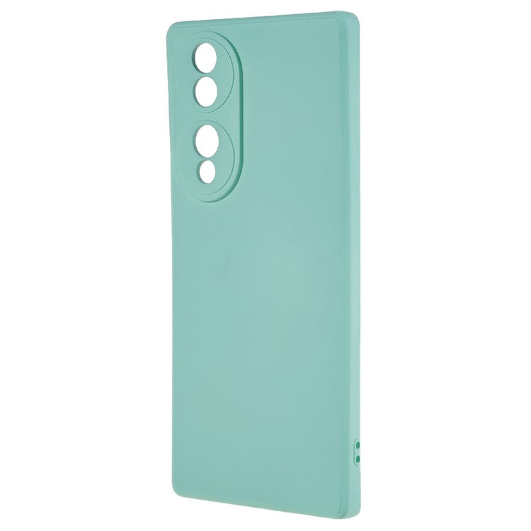 For Honor 70 5G Candy Color Fiber Lining Rubberized TPU Case Anti-drop Phone Cover - Light Green