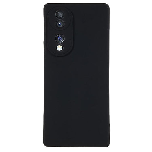 For Honor 70 5G Candy Color Fiber Lining Rubberized TPU Case Anti-drop Phone Cover - Black