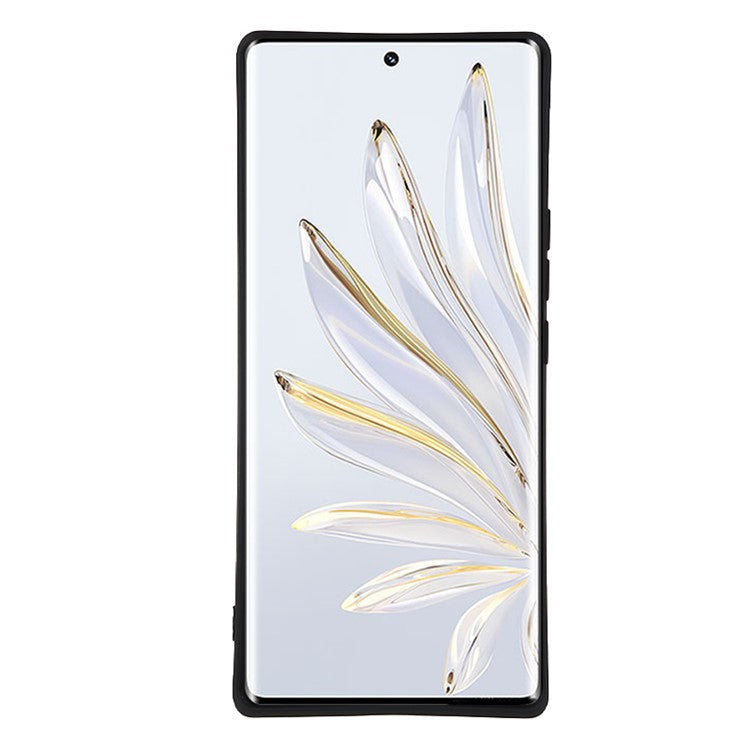 For Honor 70 5G Candy Color Fiber Lining Rubberized TPU Case Anti-drop Phone Cover - Black
