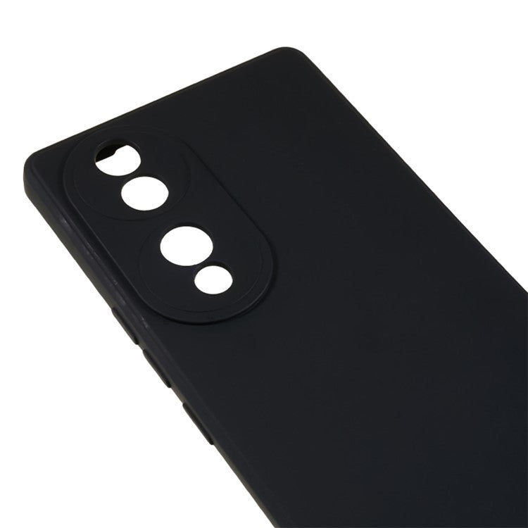 For Honor 70 5G Candy Color Fiber Lining Rubberized TPU Case Anti-drop Phone Cover - Black