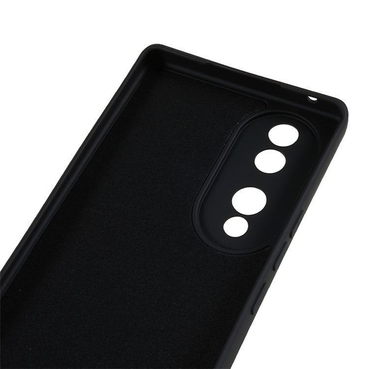For Honor 70 5G Candy Color Fiber Lining Rubberized TPU Case Anti-drop Phone Cover - Black