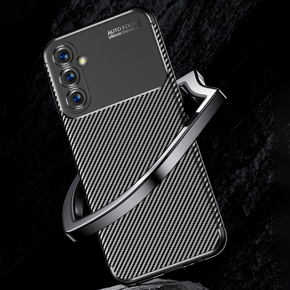 For Samsung Galaxy M14 5G Soft TPU Phone Case Carbon Fiber Texture Anti-Drop Cell Phone Cover