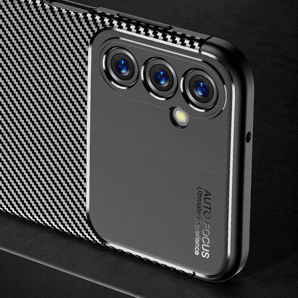 For Samsung Galaxy M14 5G Soft TPU Phone Case Carbon Fiber Texture Anti-Drop Cell Phone Cover