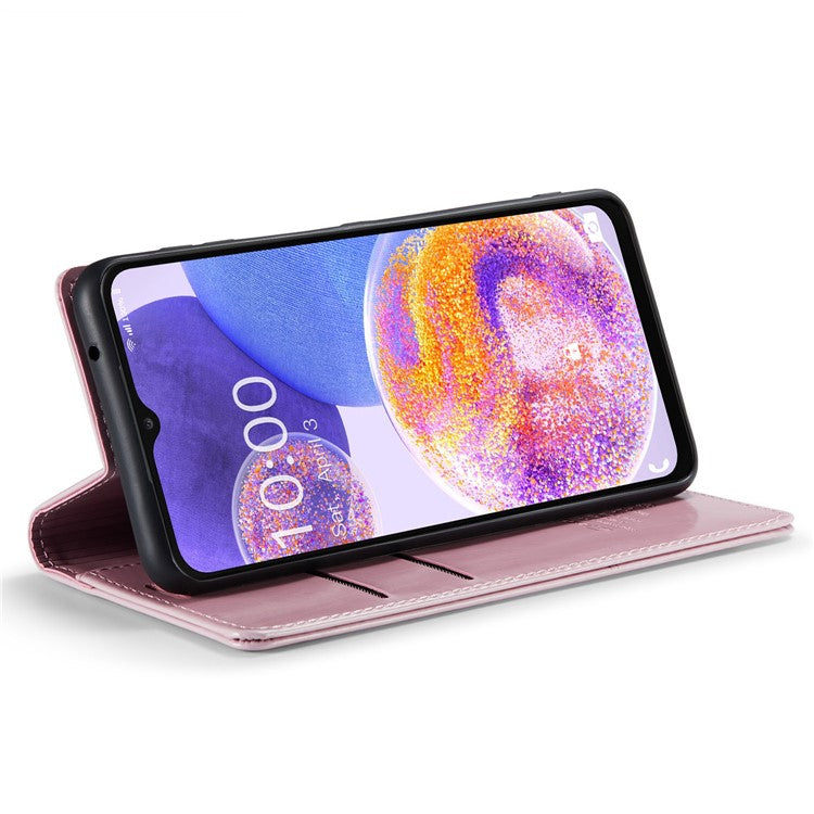 CASEME 003 Series For Samsung Galaxy A23 4G / A23 5G (Global Version) / M23 5G / F23 5G Waxy Leather Wallet Shell Crazy Horse Texture Flip Stand Phone Case - Pink