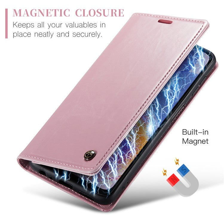 CASEME 003 Series For Samsung Galaxy A23 4G / A23 5G (Global Version) / M23 5G / F23 5G Waxy Leather Wallet Shell Crazy Horse Texture Flip Stand Phone Case - Pink
