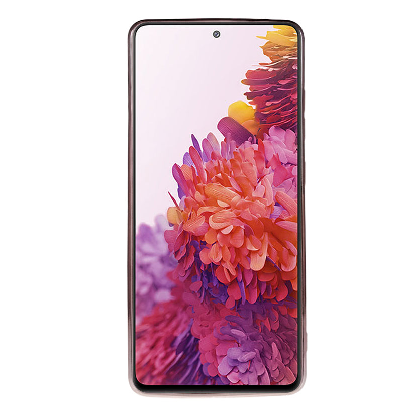 KADEM For Samsung Galaxy S20 FE / FE 5G / FE 2022 / S20 Lite Electroplating TPU Case Flower Pattern Rhinestone Phone Cover - Rose Gold
