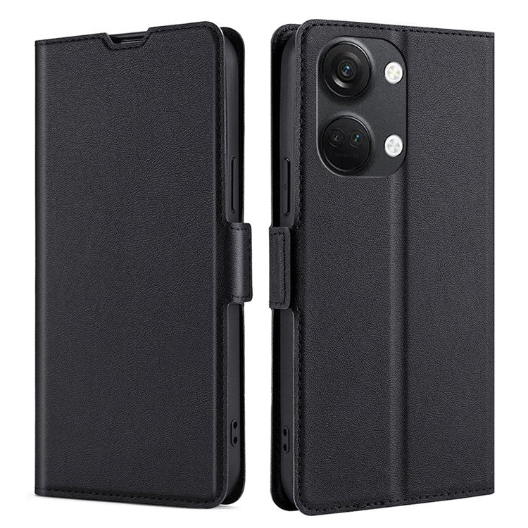 For OnePlus Nord 3 5G / Ace 2V 5G Card Slot Leather Phone Case Foldable Stand Phone Cover - Black