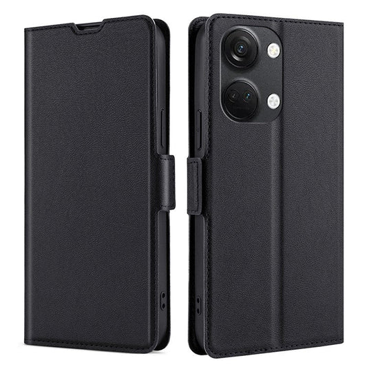 For OnePlus Nord 3 5G / Ace 2V 5G Card Slot Leather Phone Case Foldable Stand Phone Cover - Black