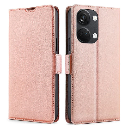 For OnePlus Nord 3 5G / Ace 2V 5G Card Slot Leather Phone Case Foldable Stand Phone Cover - Rose Gold